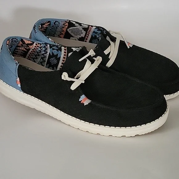 Hey Dude Wendy Boho Black Womens Shoe Sz 11 - Picture 2 of 10